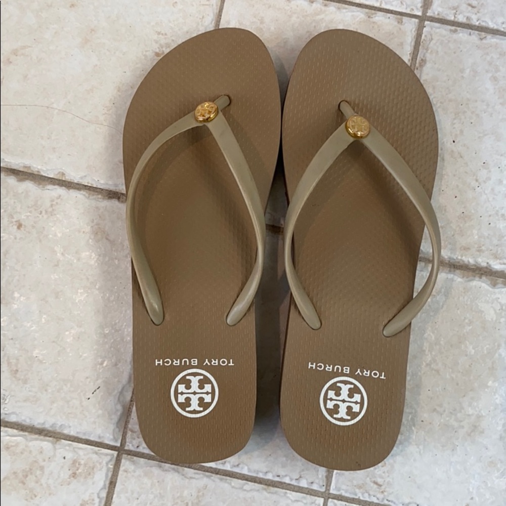 Tori Burch wedge flip flops